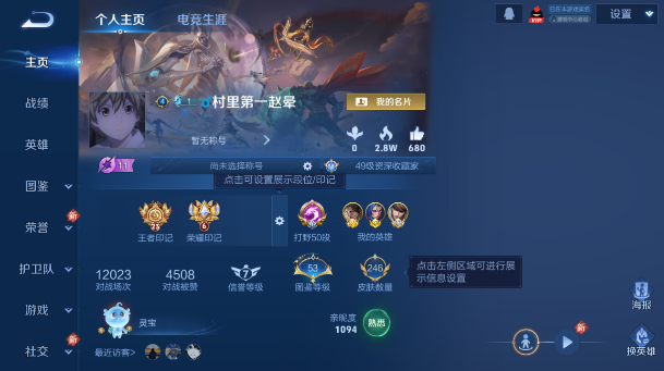 WZQM484337王者荣耀账号详情图2