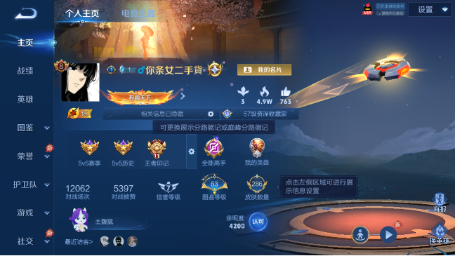 WZQM4276898王者荣耀账号详情图5