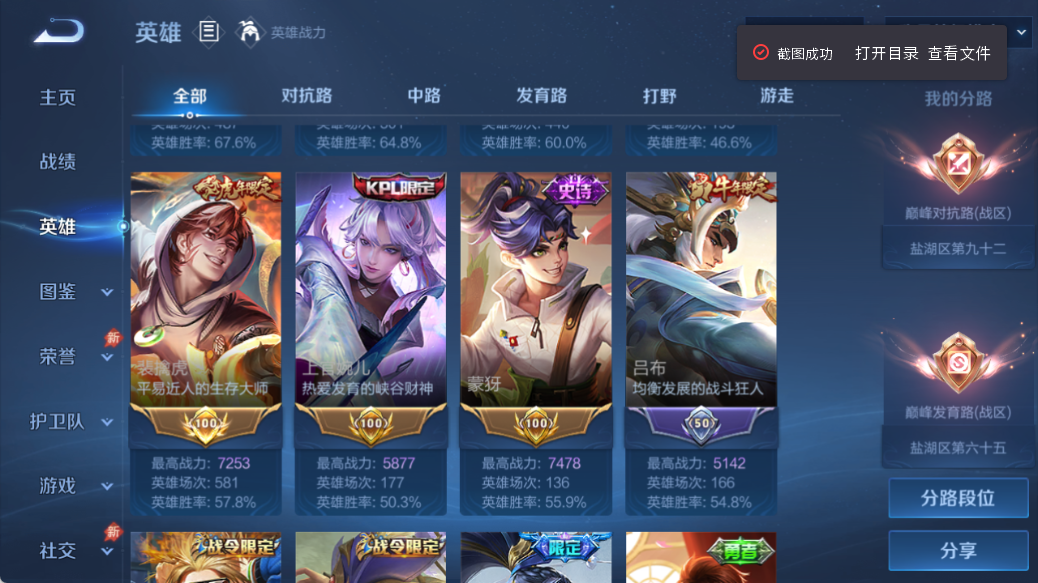 WZQM4520793王者荣耀账号详情图4 WZQM4520793王者荣耀账号详情图4