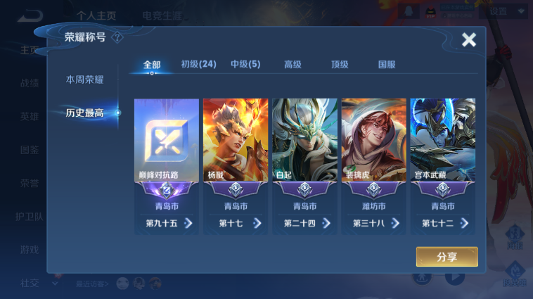 WZQM3465564王者荣耀账号详情图5